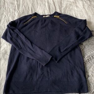 Michael Kors navy sweater with gold zip details Fits like a small